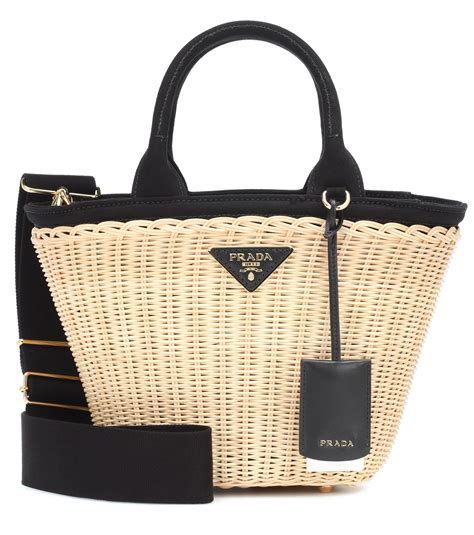 prada straw beach bag